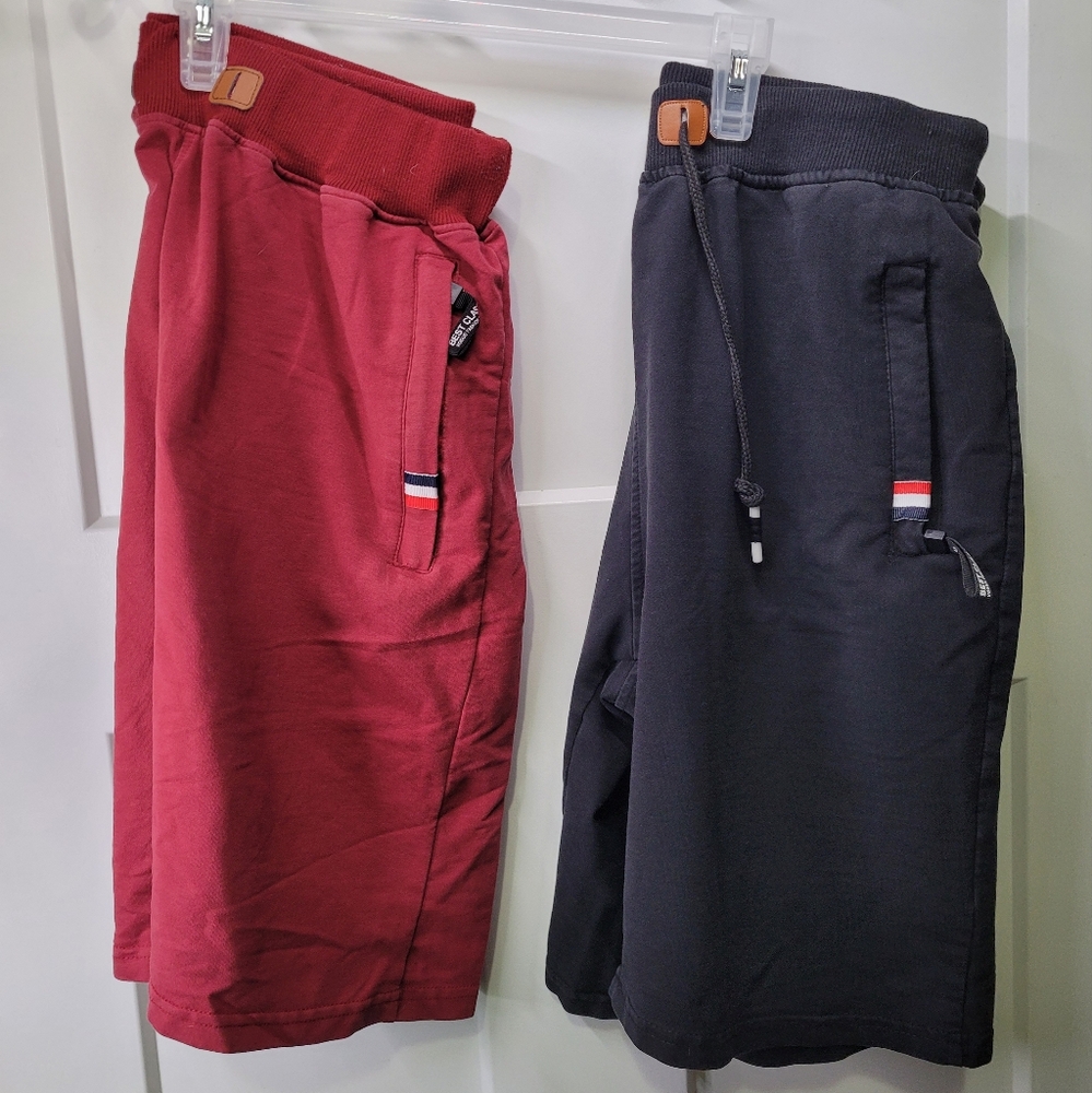 Mens 32 - Pair of Best Classic Vogue Fashion Stay - Cotton Shorts Maroon & Black